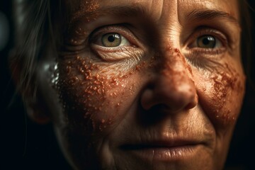 Reduce wrinkles and saggy skin with laser or vitamin serum to repair skin cells. Skin repair concept. Generative AI