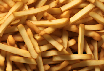 French fries (French fry) on the table close-up.