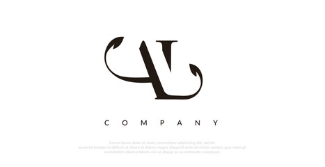 Initial AL Logo Design Vector 