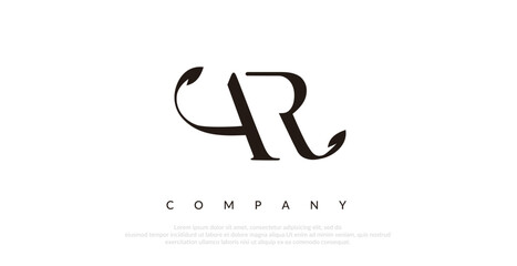 Initial AR Logo Design Vector 