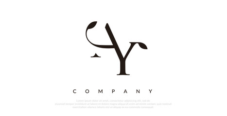 Initial AY Logo Design Vector 