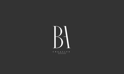 Alphabet letters Initials Monogram logo BA AB B A