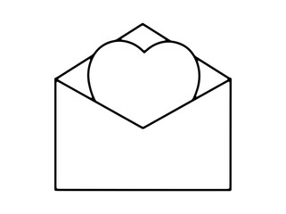 Love Letter Line Art for Valentine Day
