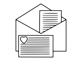 Hand Drawn Heart Letter for Valentine Day

