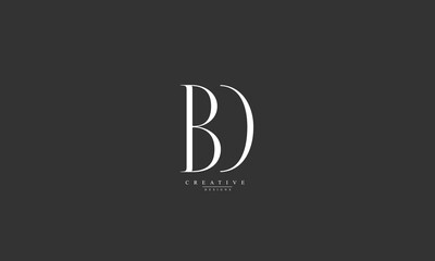 Alphabet letters Initials Monogram logo BD DB B D