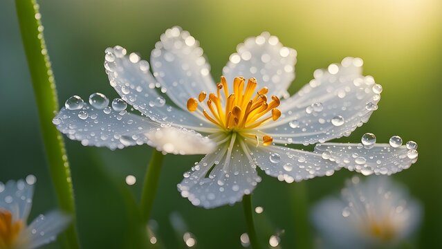 wet lily flower macro photo