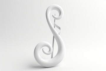 Musical Note Illustration 3D white background