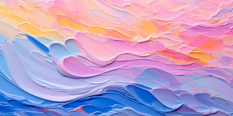 Obraz premium Abstract water ocean wave, blue, aqua, teal texture. Pink, purple water wave web banner graphic resource as art paint background for painted ocean wave. Painting for copy space text by Vita