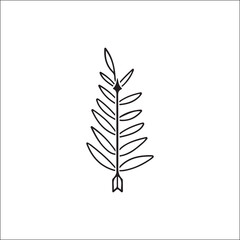 vector illustration of leaves with arrows