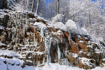 Winter landscape after a snow storm eastern township Quebec Canada
