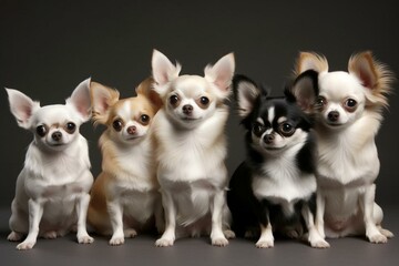 A group of numerous Chihuahuas. Generative AI