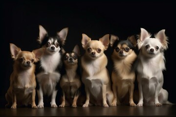 A group of numerous Chihuahuas. Generative AI