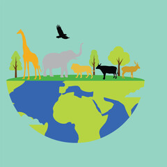 World Wildlife Day Vector Illustration Artwork