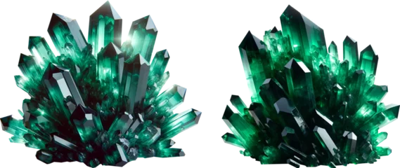 Poster Set of two green Emerald crystals on transparent background © Chris Hio
