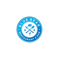 Blue Bear restaurant and bar's modern logo 