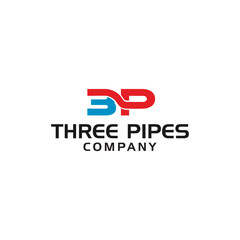 Three Pipes Logo & Branding Identity. Corporate vector logo design template Isolated on a white background.