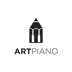 Art piano modern logo design, illustration music symbol.