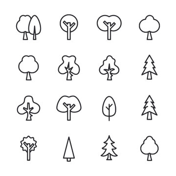 set of icons tree