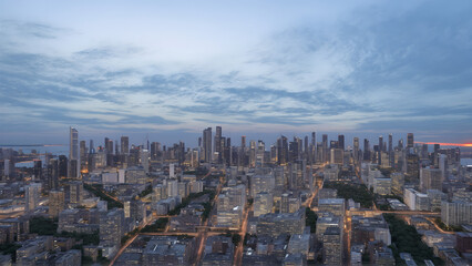 Obraz premium Modern city, dense building complex, eco-city