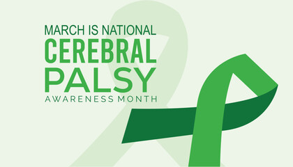 National Cerebral palsy awareness month is observed every year in March. Holiday, poster, card and background vector illustration design.