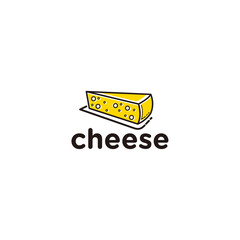 Cheese yellow illustration modern logo vector.