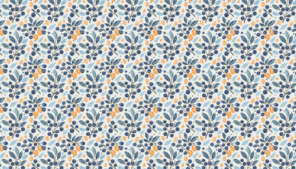 Fototapeta premium retro pop hand drawn watercolor, blueberry seamless pattern for valentine's day, vector graphic resources, 16:9 widescreen wallpaper / backdrop, 
