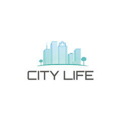 City life logo design, urban vector, town illustration.