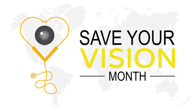 National Save your vision month is observed every year in March. Holiday, poster, card and background vector illustration design.