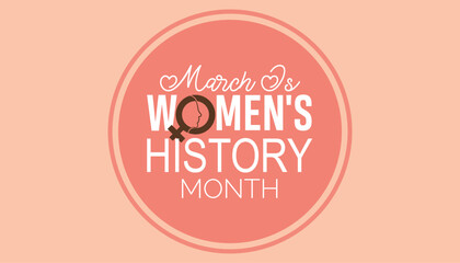 Women's History month is observed every year in March. Holiday, poster, card and background vector illustration design.