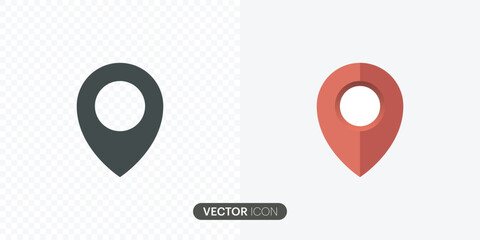Map pointer icon.Location icon of simple forms of point. Navigation map, Map pointer GPS location flat icon.location pin sign.vector illustration.