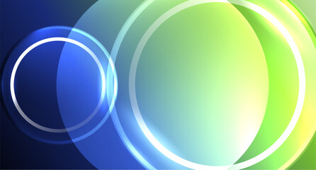 Neon glass circle copyspace for your text or product presentation geometric background. Vector illustration For Wallpaper, Banner, Background, Card, Book Illustration, landing page