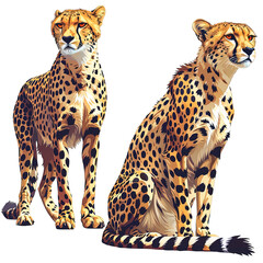 Set Of Leopard Illustration