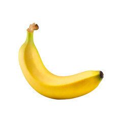 A banana, with yellow and smooth , no shadow, with blank white isolated background