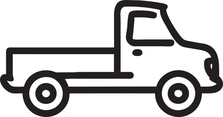 pickup truck, icon outline