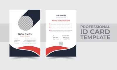 Modern Identity Card Tamplate For Officer, Student, Employee and for your company - vector.