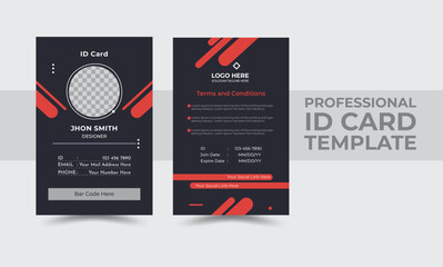 Id card with lanyard set isolated vector illustration.plastic access card, name tag holder with pin ribbon.