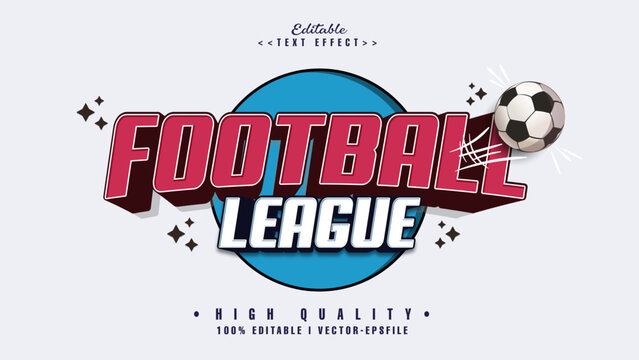 editable football league text effect.typhography logo