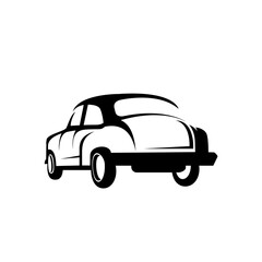 Old car silhouette logo design