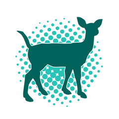 Silhouette of a female deer wild forest animal