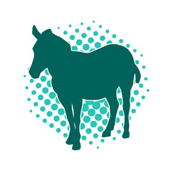silhouette of a donkey farm animal