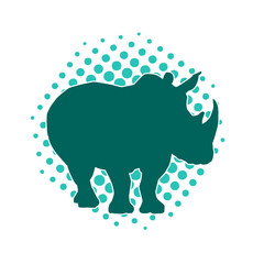 silhouette of a rhino animal