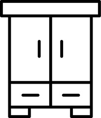 Wardrobe Thin Line Picture. Perfect for design, infographics, web sites, apps