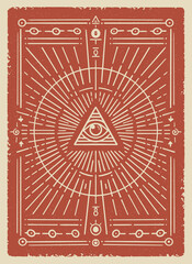 Retro Conspiracy Symbol Illustration Poster