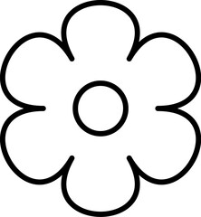 Flower Vector Line Icon for Adverts. Suitable for books, stores, shops. Editable stroke in minimalistic outline style. Symbol for design