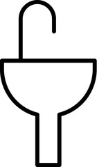 Sink Vector Line Sign for Adverts. Suitable for books, stores, shops. Editable stroke in minimalistic outline style. Symbol for design