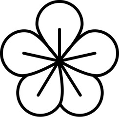 Flower Vector Sign for Shops and Stores. Suitable for books, stores, shops. Editable stroke in minimalistic outline style. Symbol for design