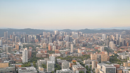 Fototapeta premium Modern metropolis, city skyline, urban architecture