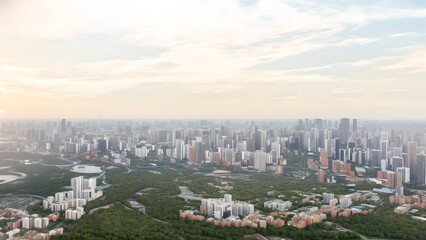 Fototapeta na wymiar Modern metropolis, city skyline, urban architecture