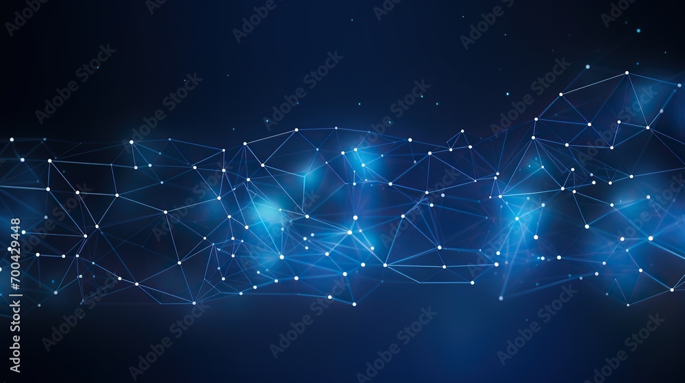 Poster digital blue network connection. abstract pattern with dots and lines. futuristic modern background.