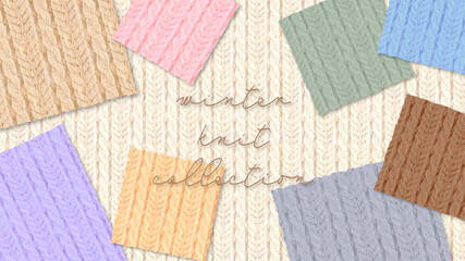 Knitted Seamless Pattern　棒編みニットのカラフルなパターン